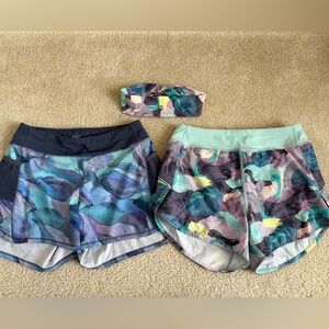 Athleta Girls Shorts (L/12) & Headband Lot
